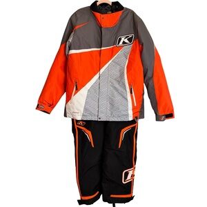 KLIM Kaos Parka and Kaos Pants. Black & Orange.  XL & XL Short‎